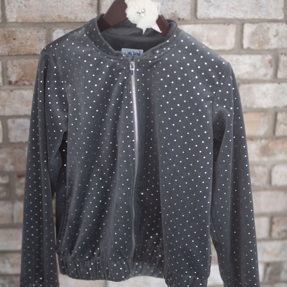 Mayoral Dark Gray Polka Dot Bomber Jacket